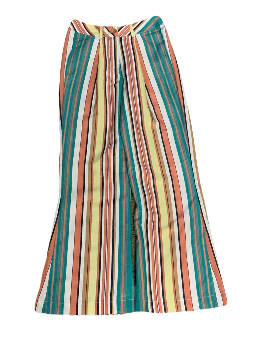 Anthropologie Tiny Size 0 Satin Striped Wide Leg Camelia Pants Disco Festival